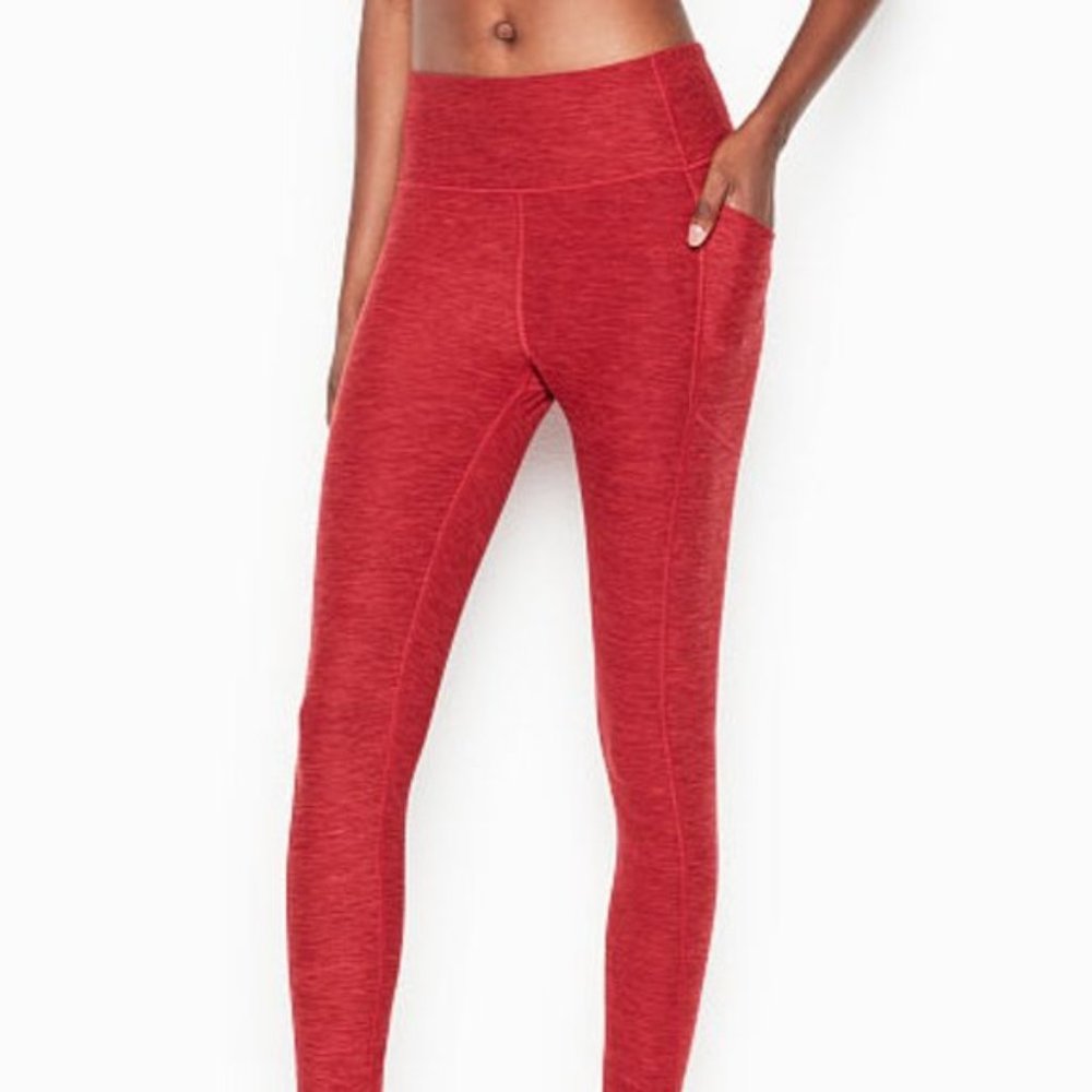 VICTORIA’S SECRET STUDIO TIGHT LEGGINGS 7/8 HEATHER RED XS